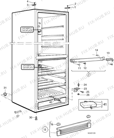 Взрыв-схема холодильника Electrolux ER3203B - Схема узла C10 Cabinet